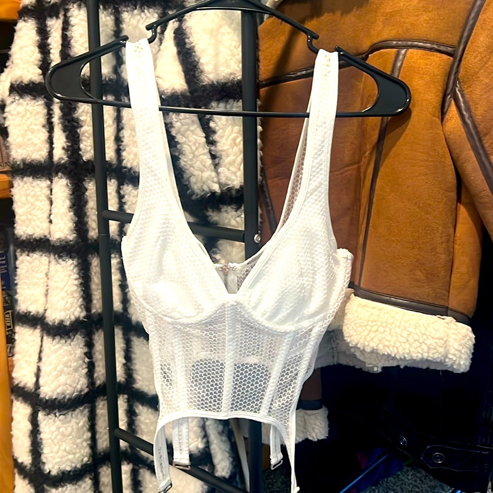 Fashion nova fishnet corset top rare